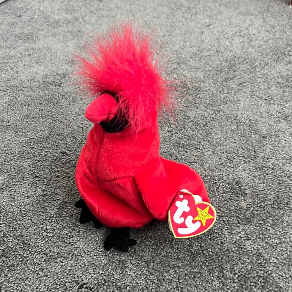 RARE “MAC” Ty Red Plush Bird Toy perfect condition